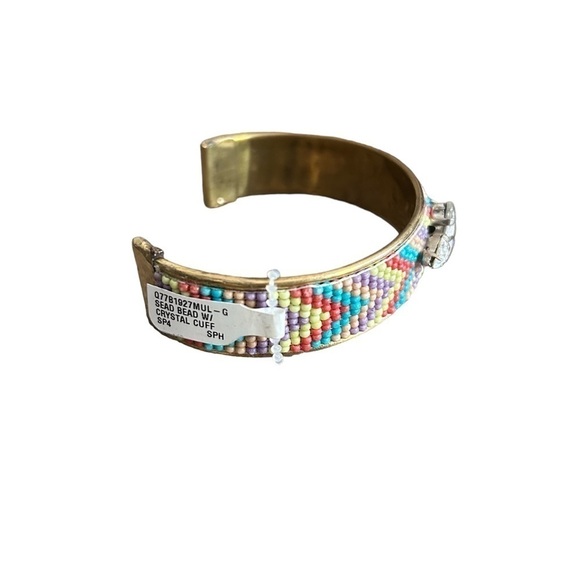 Multicolored Bead & Crystal Goldtone Cuff Bracelet by Stephan & Co. - Picture 5 of 14